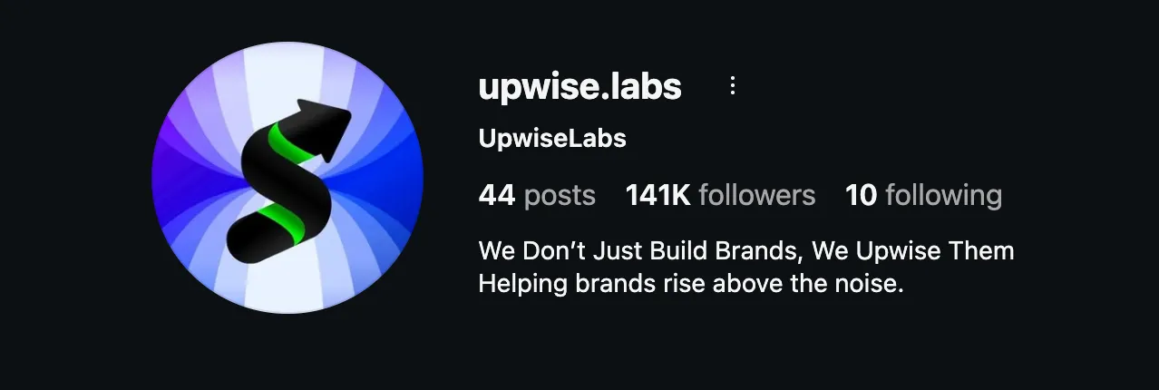 Upwise Labs Instagram Statistics